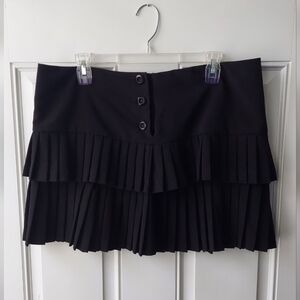 Double Pleated Black Skirt